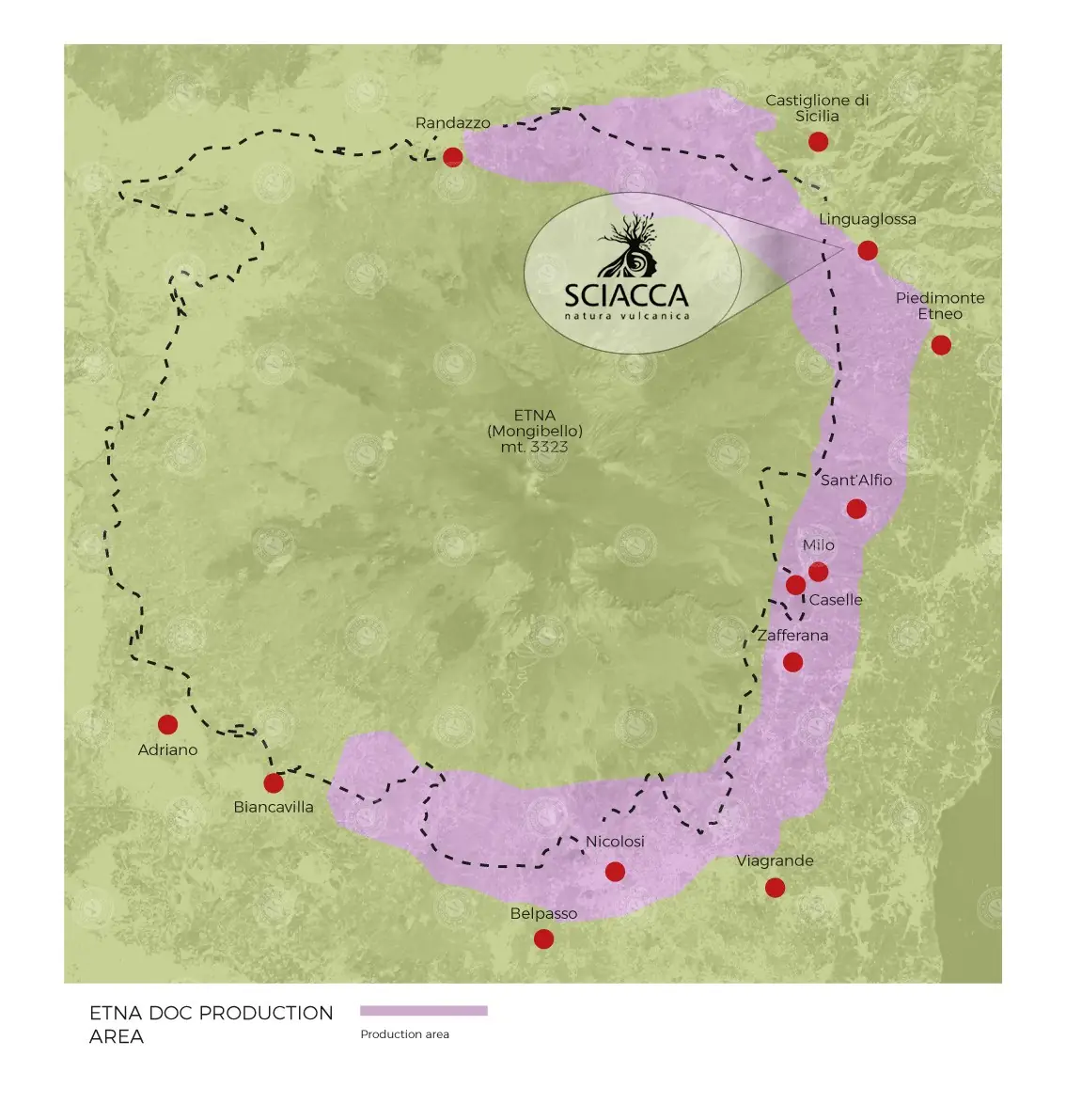 Area Geografica di produzione dell'Etna Doc 